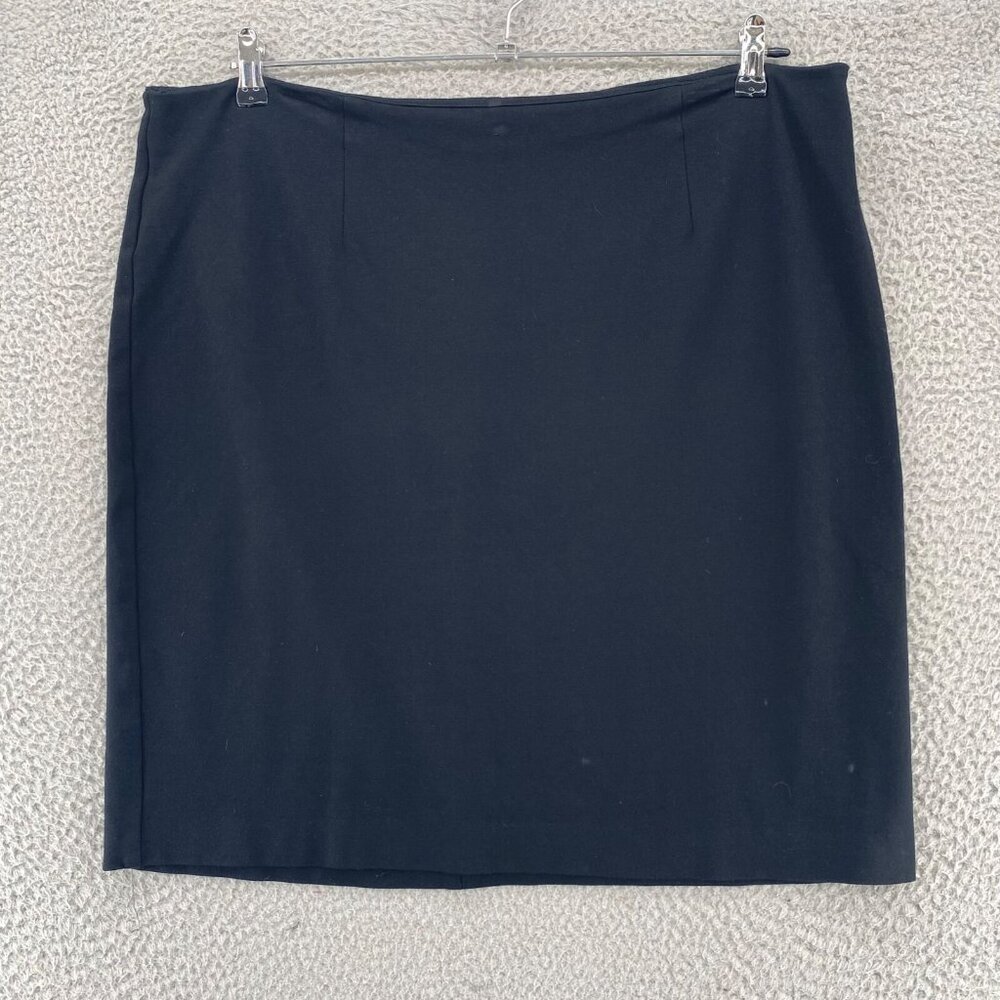Chicos Skirt Womens 3 US Extra Large Black Ponte Knit Pencil Knee Length Work